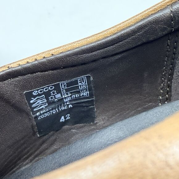 Ecco Helsinki Loafers Mens 8 EU 42 Brown Leather Apron Toe Casual Business Shoes main image 11